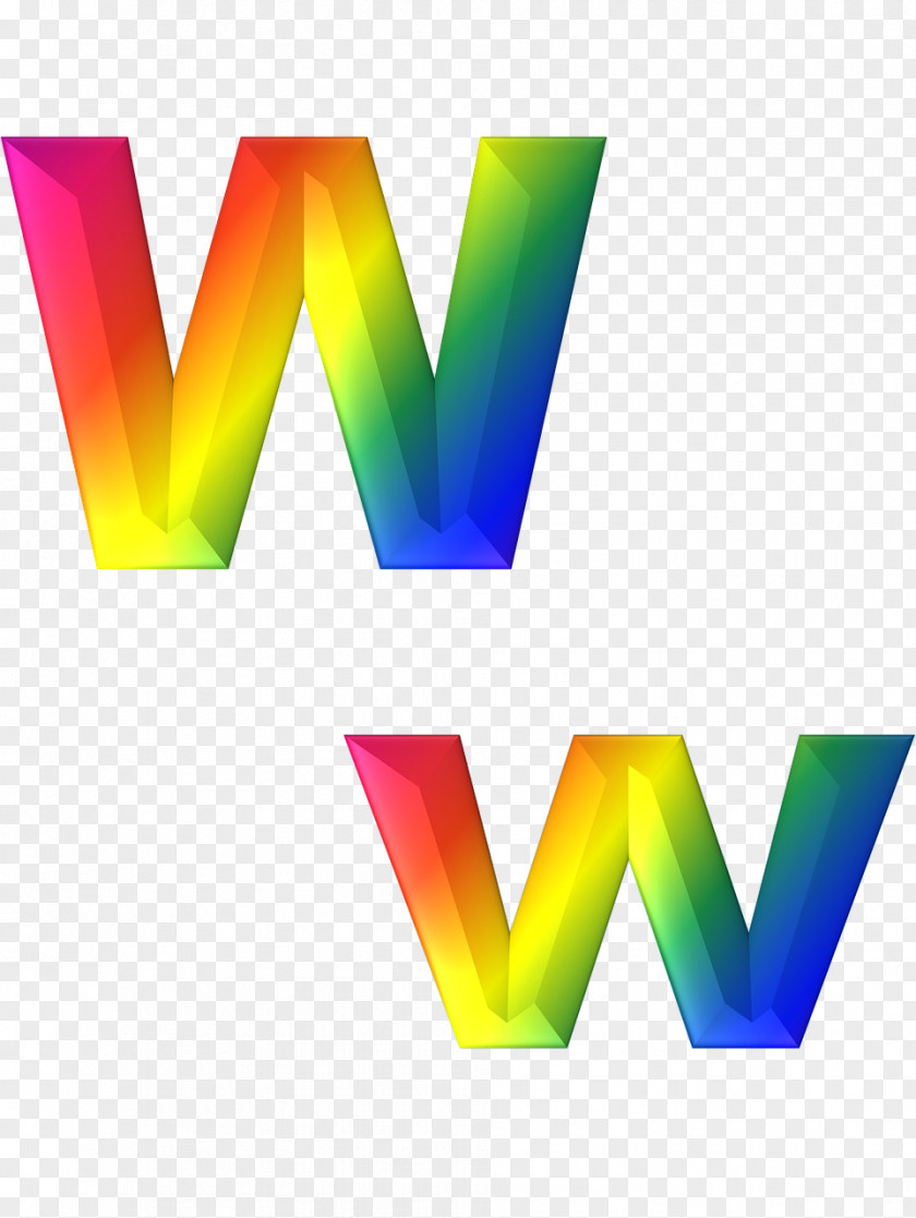 Rainbow Letter Alphabet W PNG
