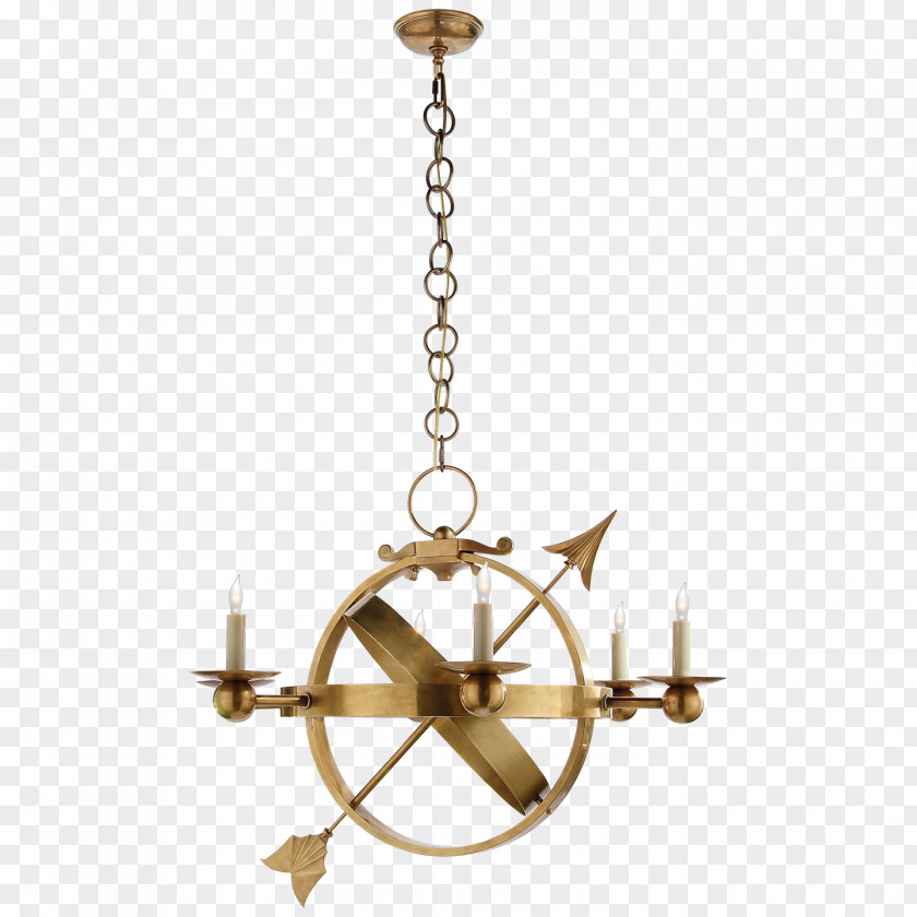 Armillary Sphere Light Fixture Chandelier Brass Lighting PNG