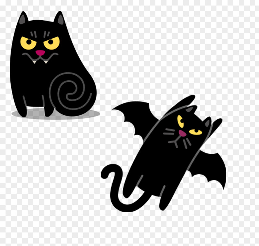 Cool Cartoon Vector Black Kitten Cat Vampire Apple Icon Image Format PNG