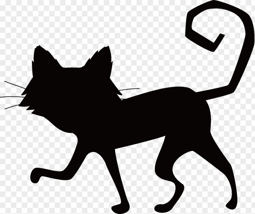 Silhouette Small To Mediumsized Cats Black Cat Halloween PNG