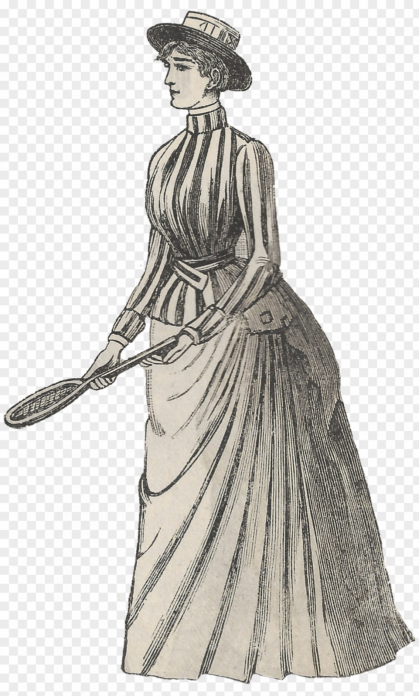 Victorian Era Edwardian Dress Clothing Tennis PNG