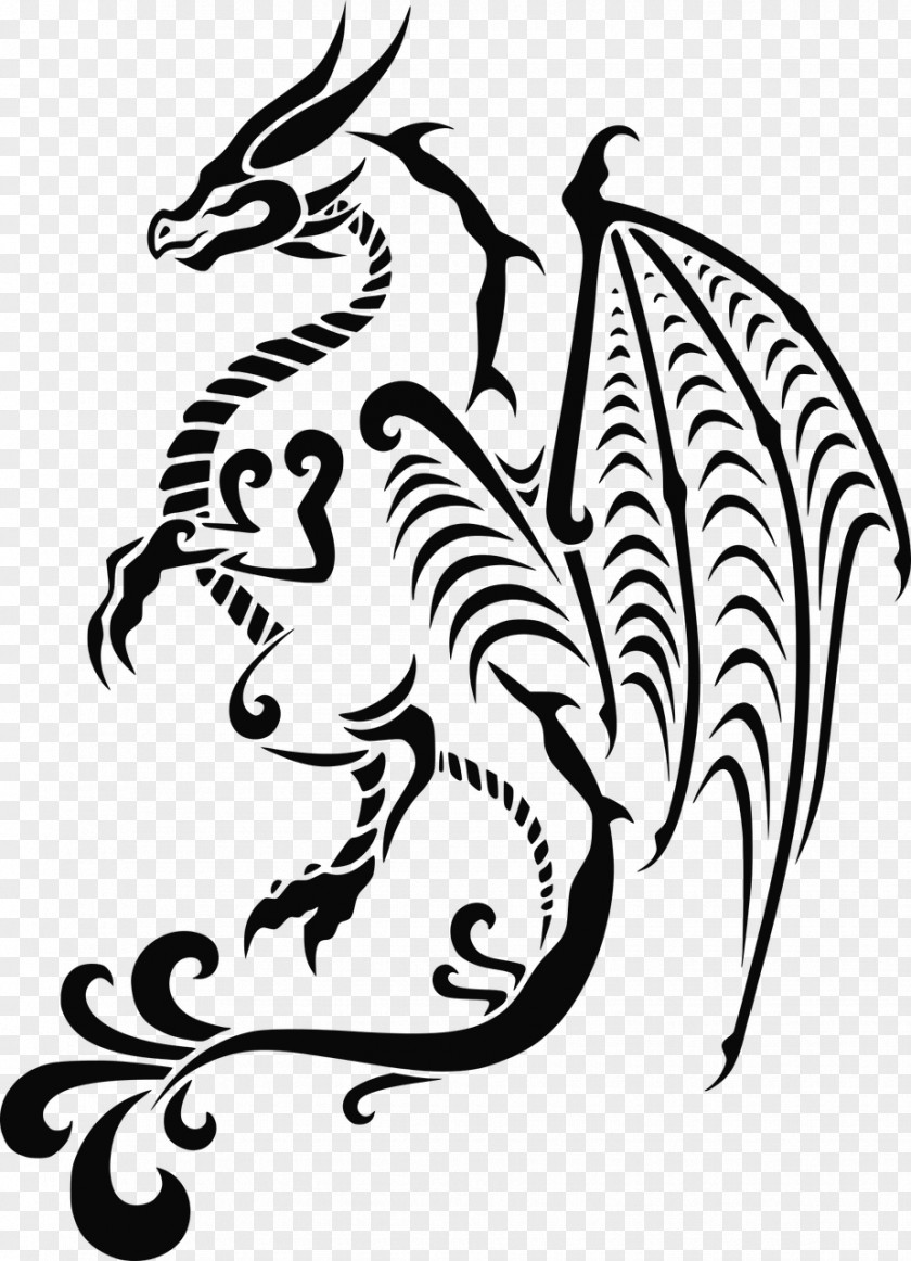 Dragon Tattoo Chinese White Clip Art PNG