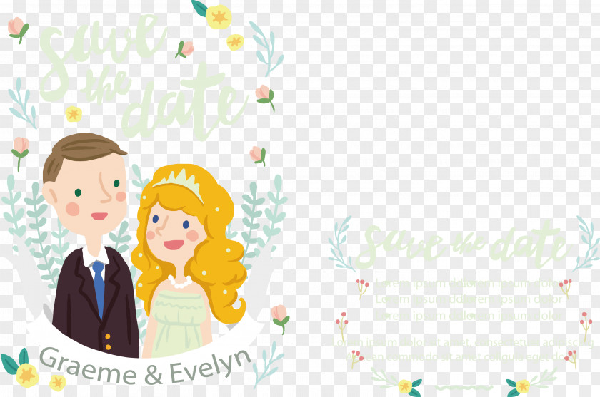 Vector Material Wedding Card Invitation Illustration PNG