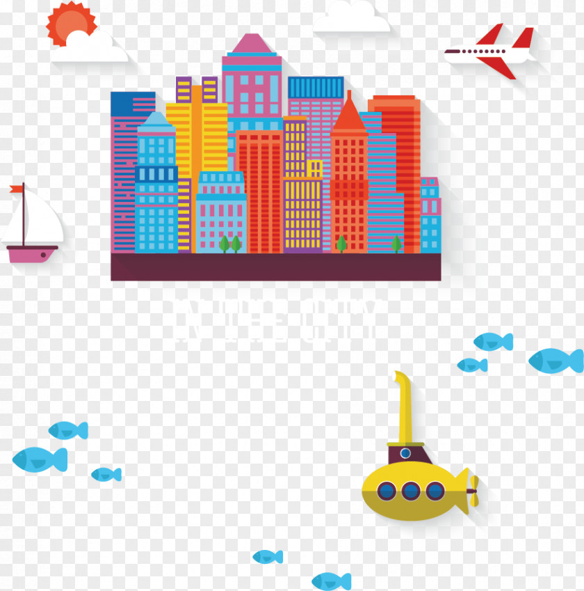 Vector Cartoon City Euclidean PNG