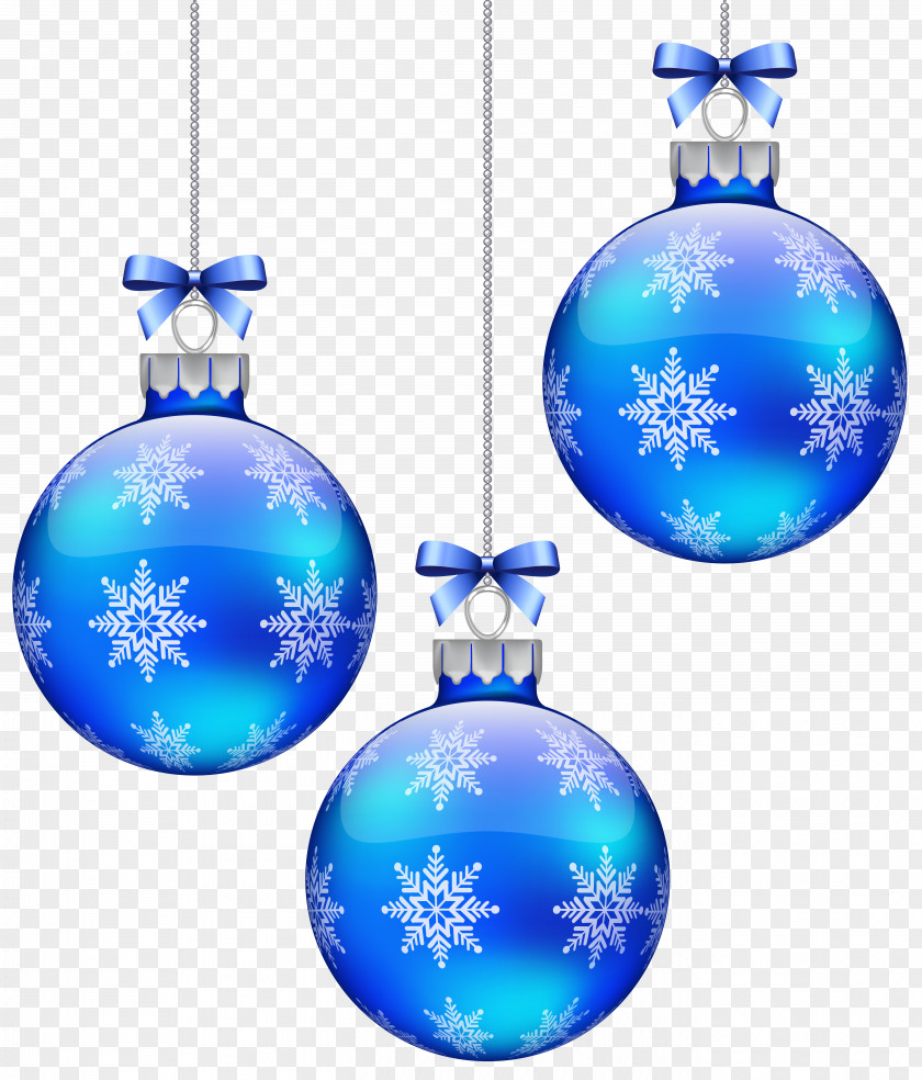 Blue Christmas Balls Decoration Clipart Image Ornament Snowflake Sphere PNG