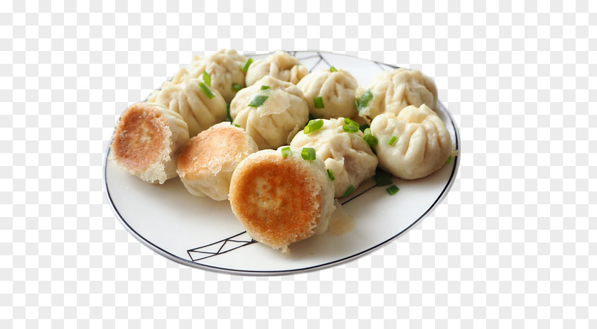The Picture Of Buns In Plate Shengjian Mantou Baozi Breakfast Stuffing PNG