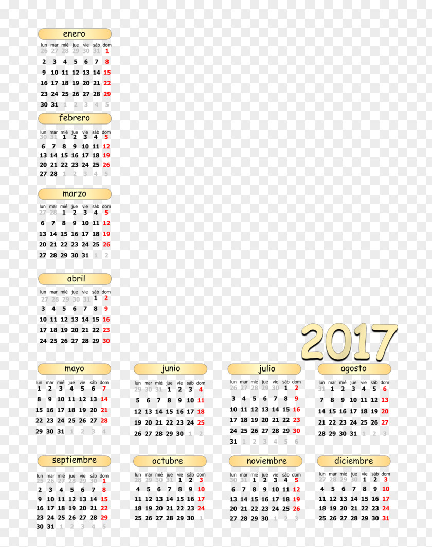 Calendario Calendar Template Clip Art PNG