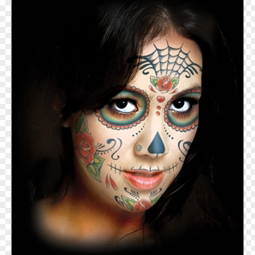 Halloween Fantasy Mask Calavera Abziehtattoo Cosmetics Day Of The Dead PNG