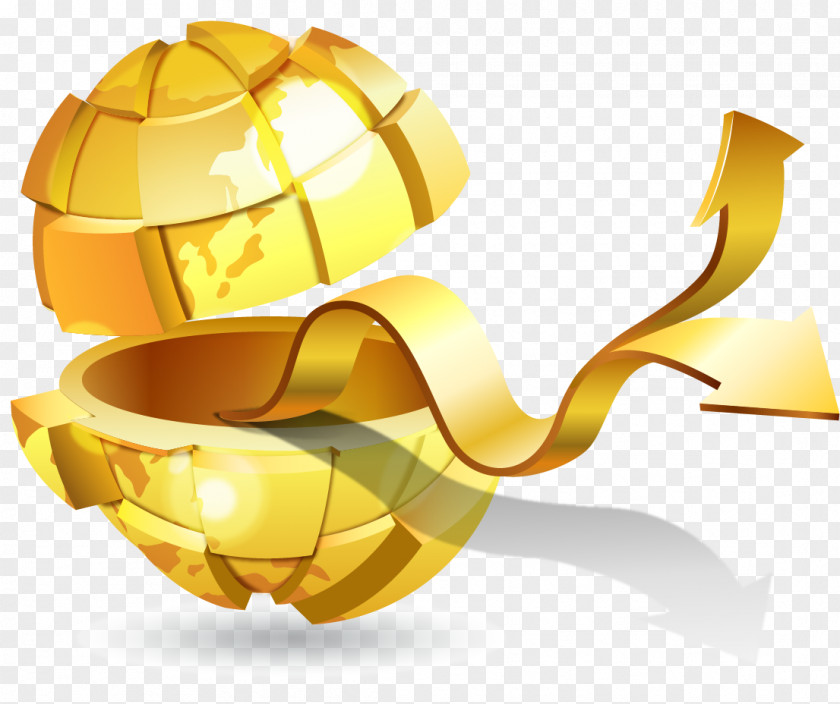 Vector Golden Earth Business Illustration PNG