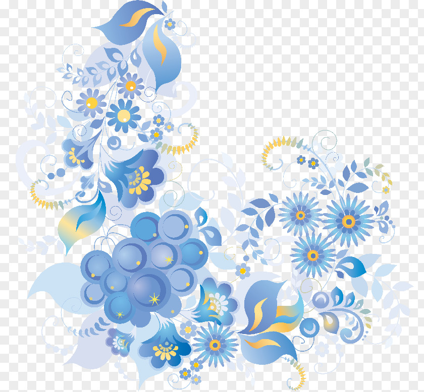 Watercolor Butterfly Flower Pattern PNG