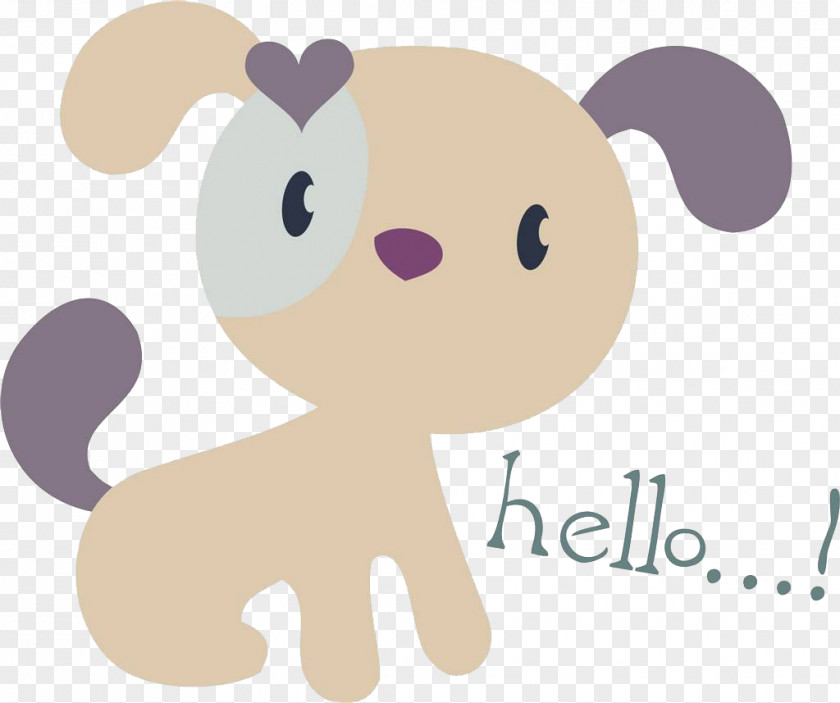 Hello Puppy Dog Cartoon Illustration PNG