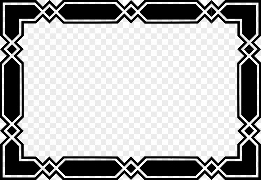 Decorative Border Black And White Board Game Pattern PNG