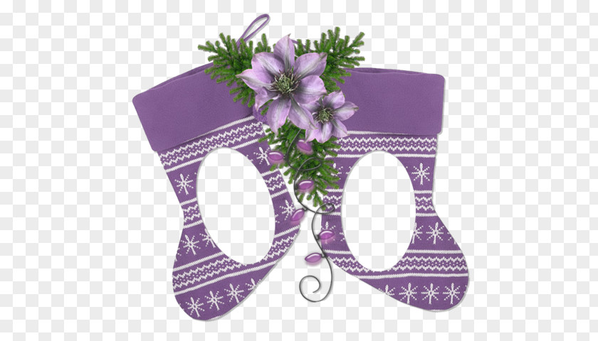 Purple Christmas Stockings Sock PNG