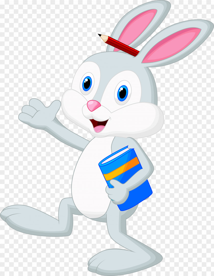 Vector Rabbit Reading Cartoon Royalty-free Clip Art PNG