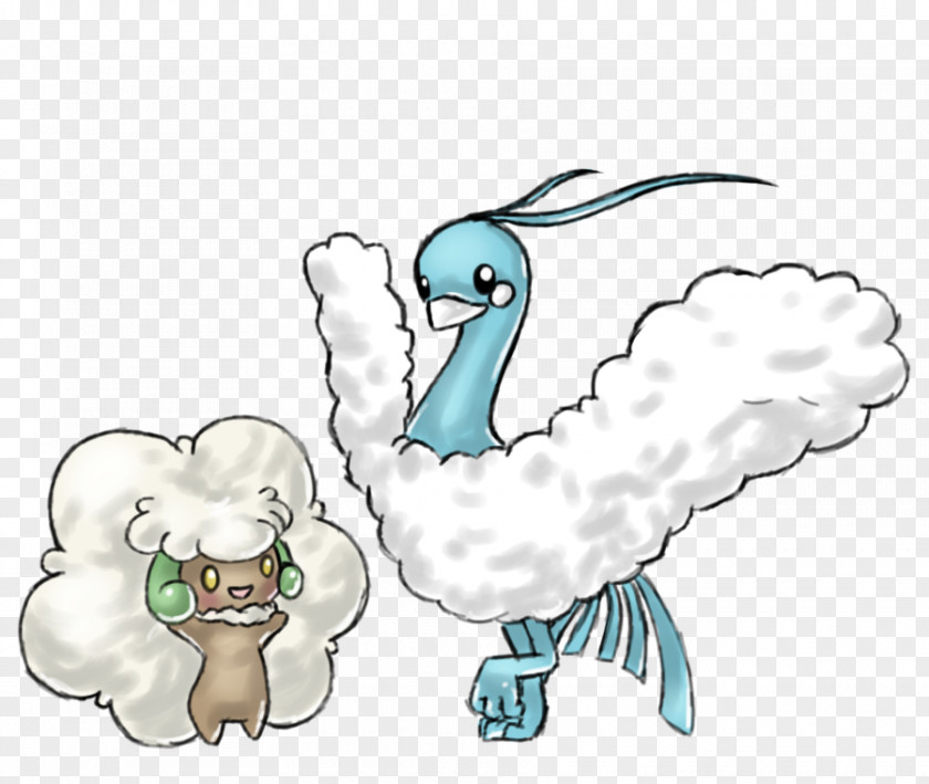 Pokemon Altaria Black & White Beak Drawing Fan Art PNG