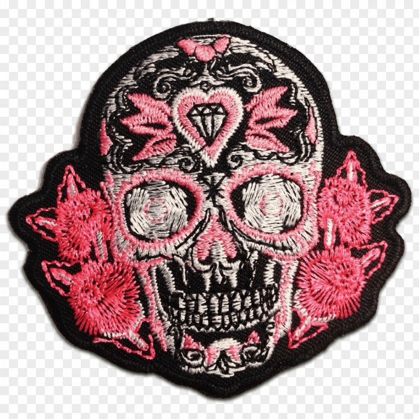 Totenkopf Embroidered Patch Calavera Embroidery Iron-on Motorcycle Club PNG