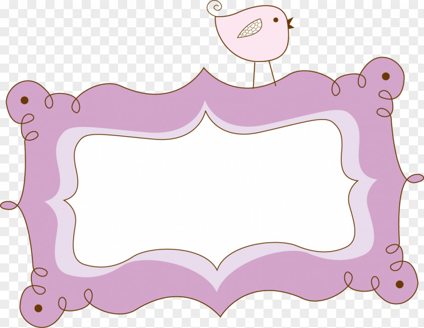 Vector Pink Bird Border Creative Design Diagram PNG