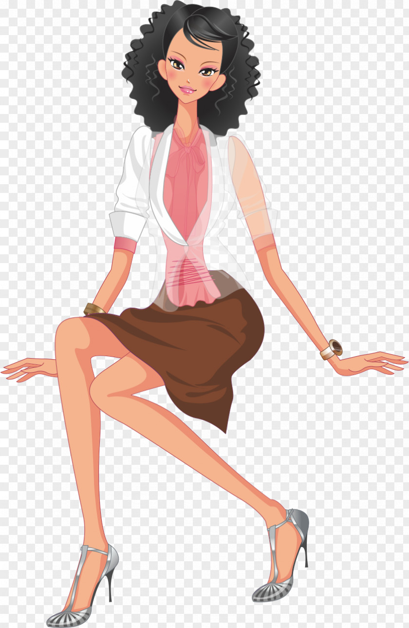 Women's Casual Fashion Woman Illustration PNG