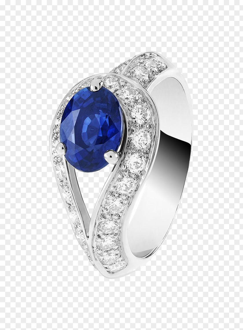 Product Physical Single Sapphire Diamond Pieces Surround Ring Van Cleef & Arpels Solitaire Jewellery PNG