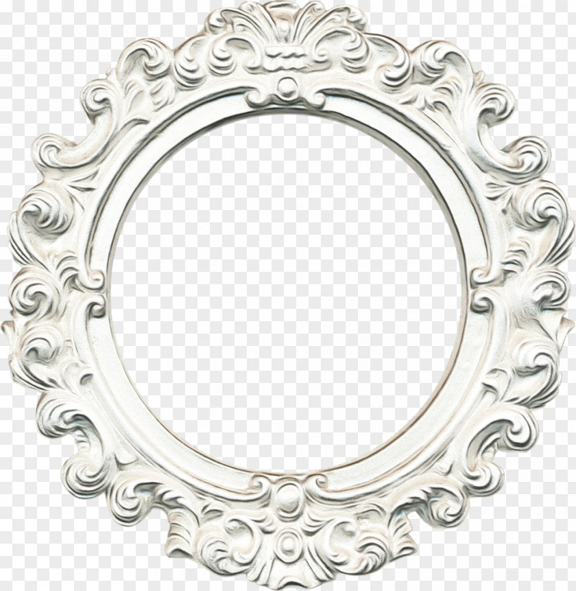 Silver Oval Vintage Ornament Frame PNG