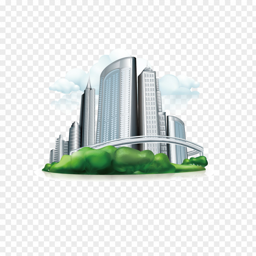 Vector City Building Commercial Icon PNG