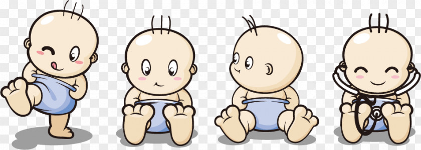 Vector Painted Baby Infant Cartoon PNG