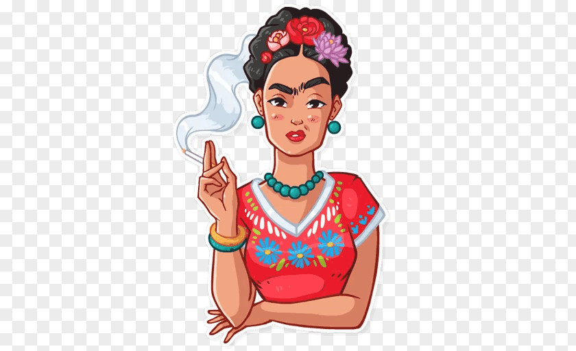Frida Kahlo Telegram Art Sticker PNG