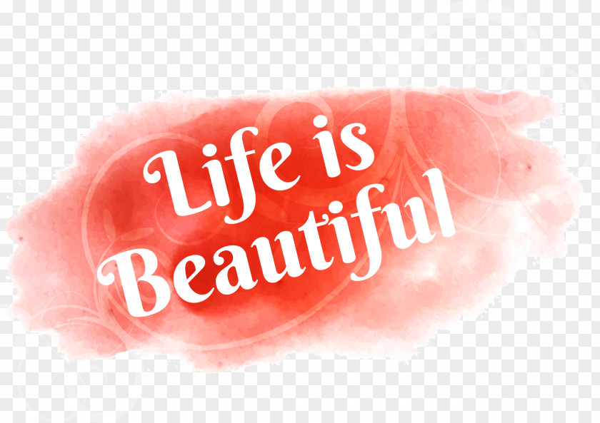 Beautiful Life Pink Graffiti Watercolor Painting Adobe Illustrator PNG