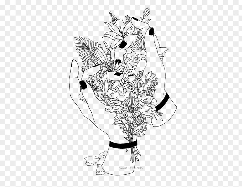 Bouquet Coloring Book Flower Art Watercolor PNG