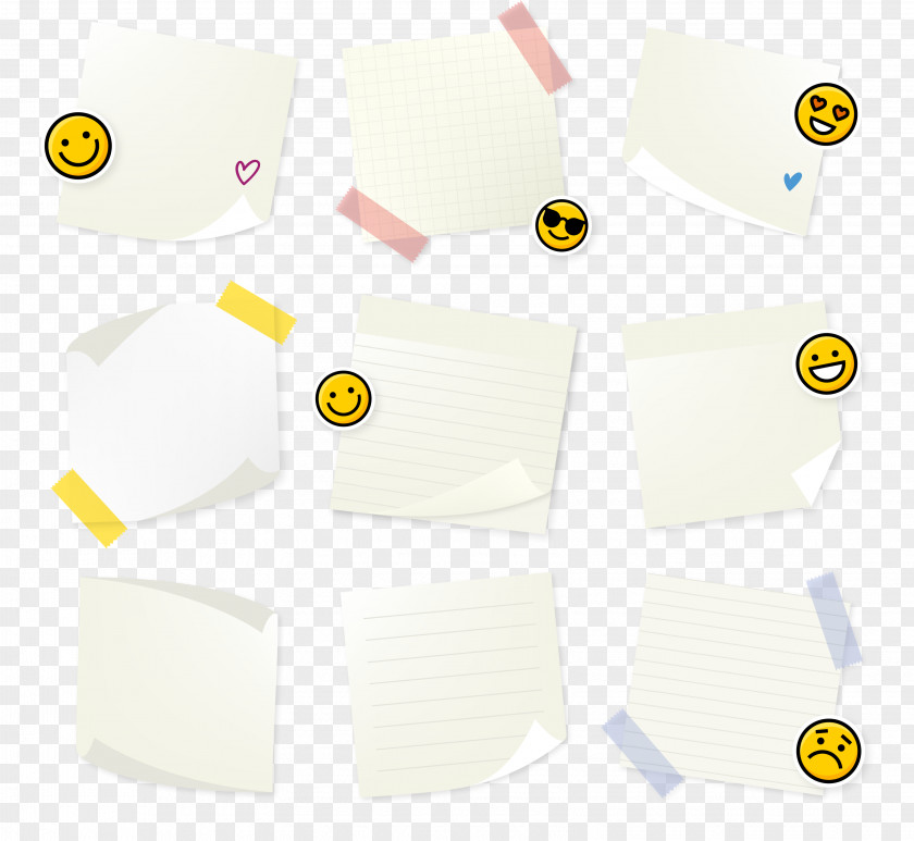 Cute Smiley Tear Tab Paper Brand Pattern PNG