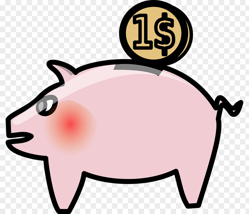Daze Pink Boar Top Coins Piggy Bank Saving Money Clip Art PNG