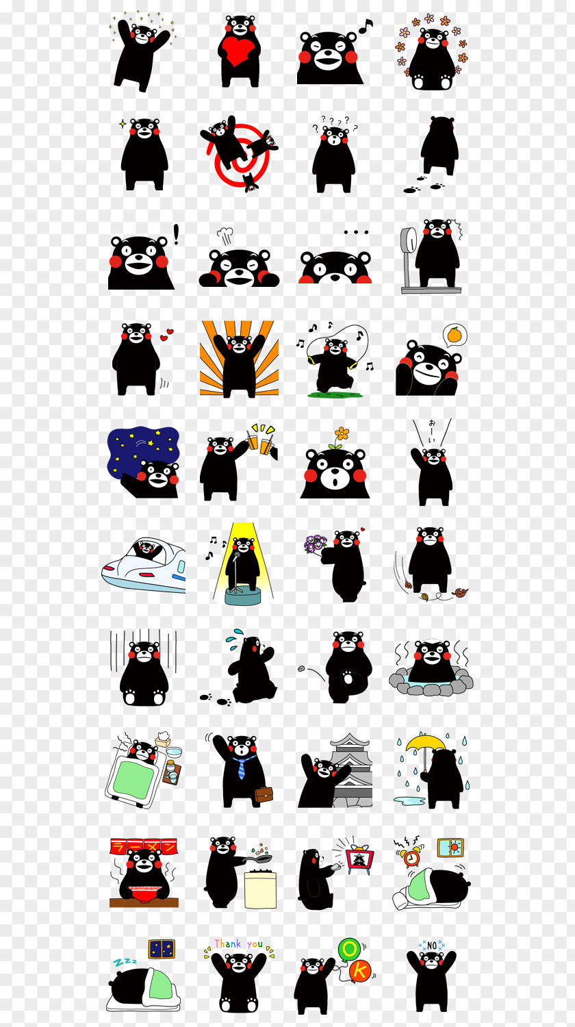 Bear Kumamoto Kumamon Sticker Character PNG