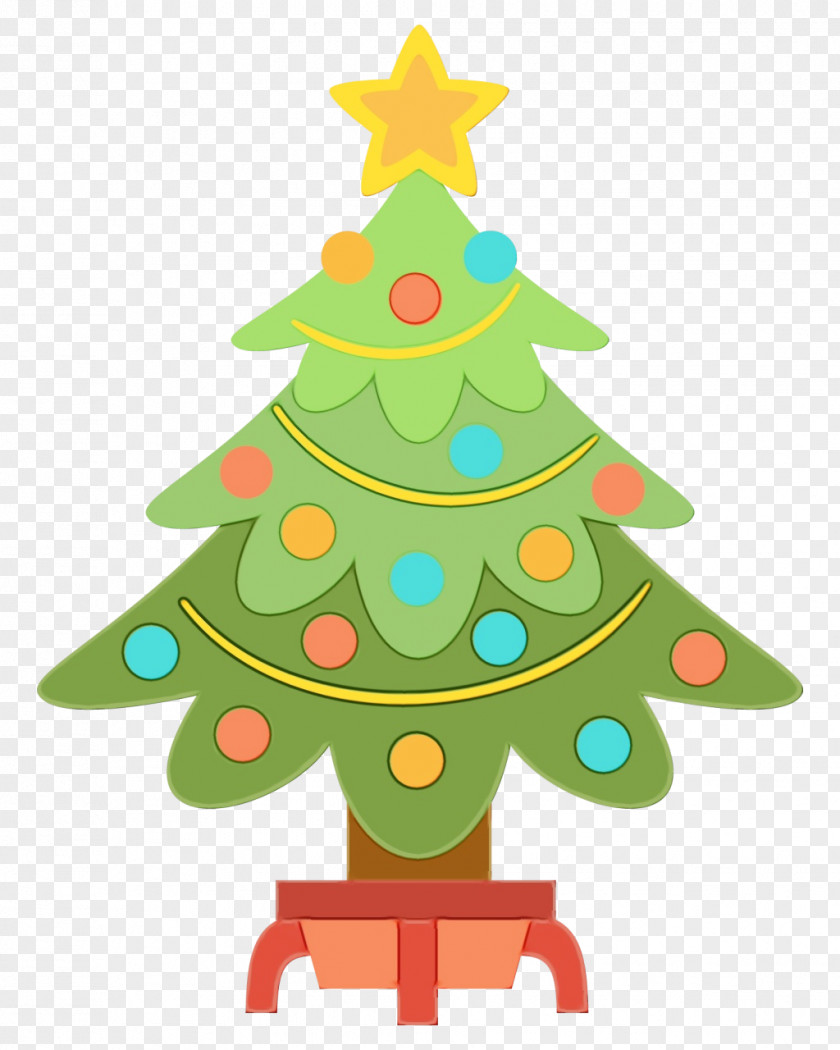 Plant Pine Family Watercolor Christmas Tree PNG