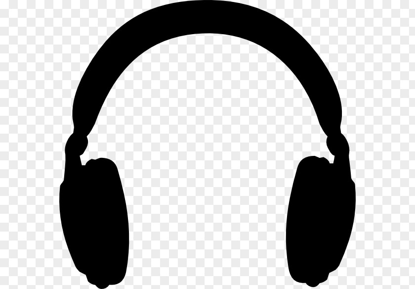 Blackandwhite Ear Headphones Cartoon PNG