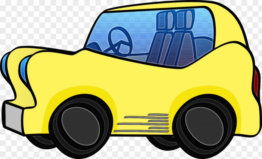 Electric Vehicle Compact Car Cartoon PNG