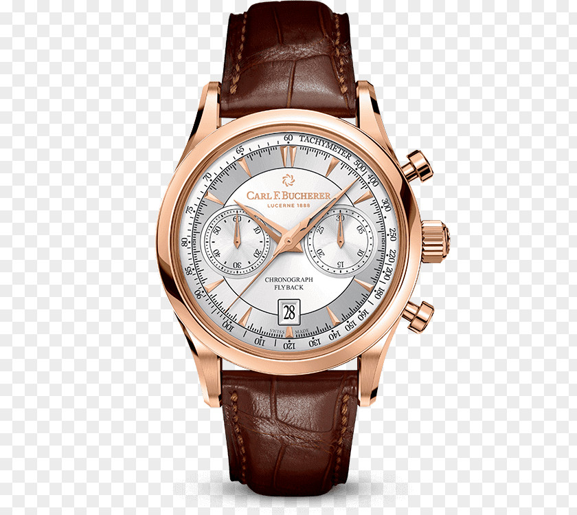 Up Carl Cartier F. Bucherer Flyback Chronograph Watch PNG