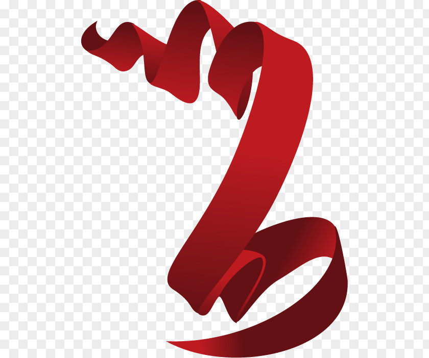 Vector Painted Red Ribbon PNG