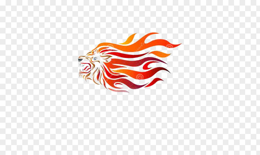 Fire Lion Design Clip Art PNG