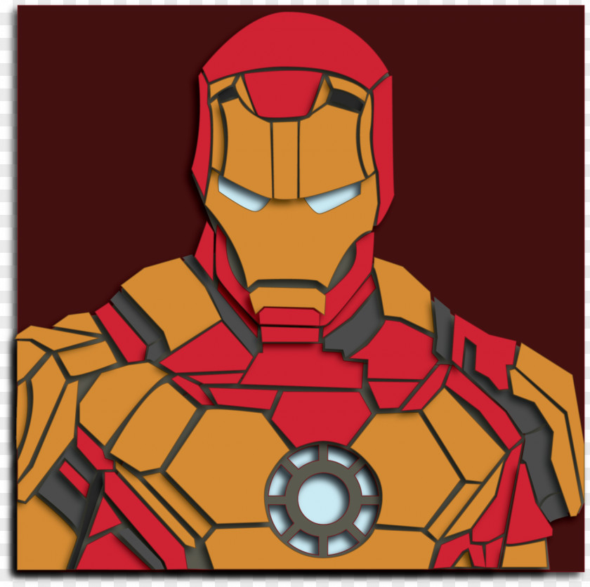 Iron Man Paper Art Mockup PNG