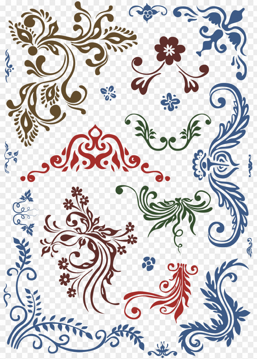 European Retro Pattern Floral Design Flower Drawing PNG