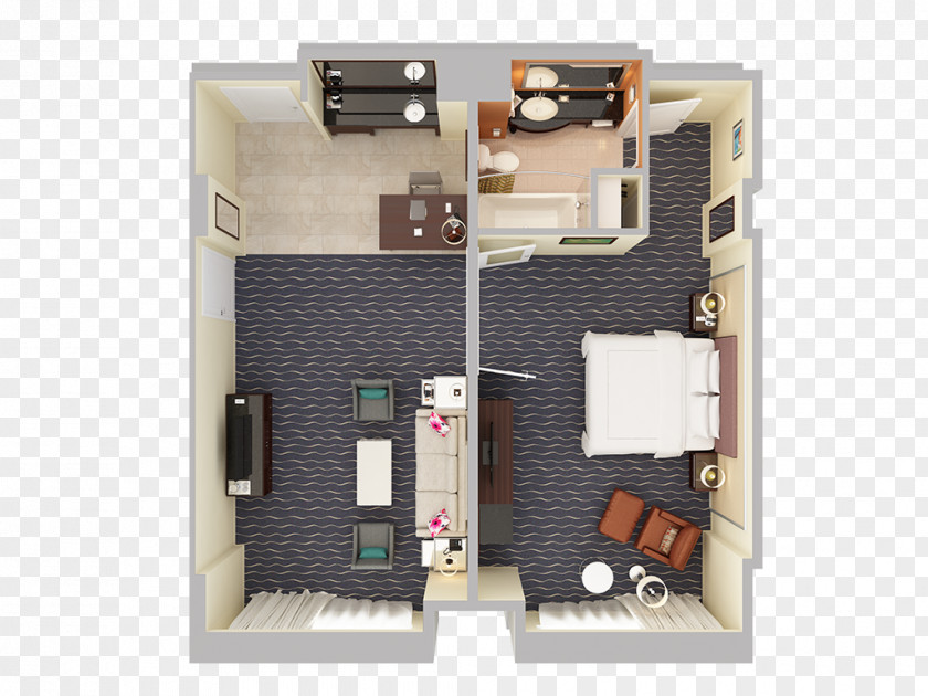 Hotel 3D Floor Plan Suite PNG