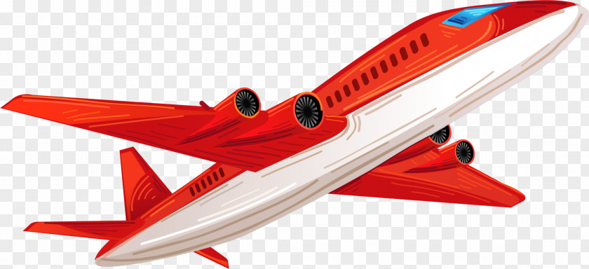 Red Cartoon Airplane PNG