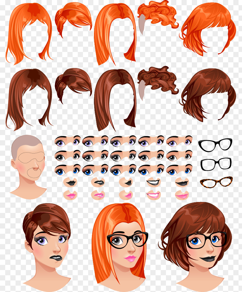 Vector People Face Dress Material Euclidean Download Hairstyle PNG