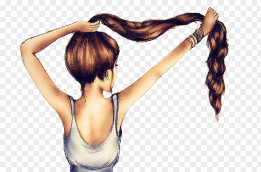 Hair Drawing Long Woman Hairstyle PNG