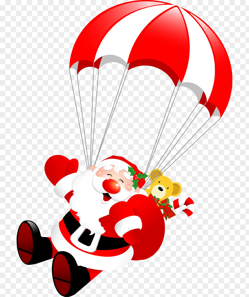Santa Claus Parachute Christmas Parachuting PNG