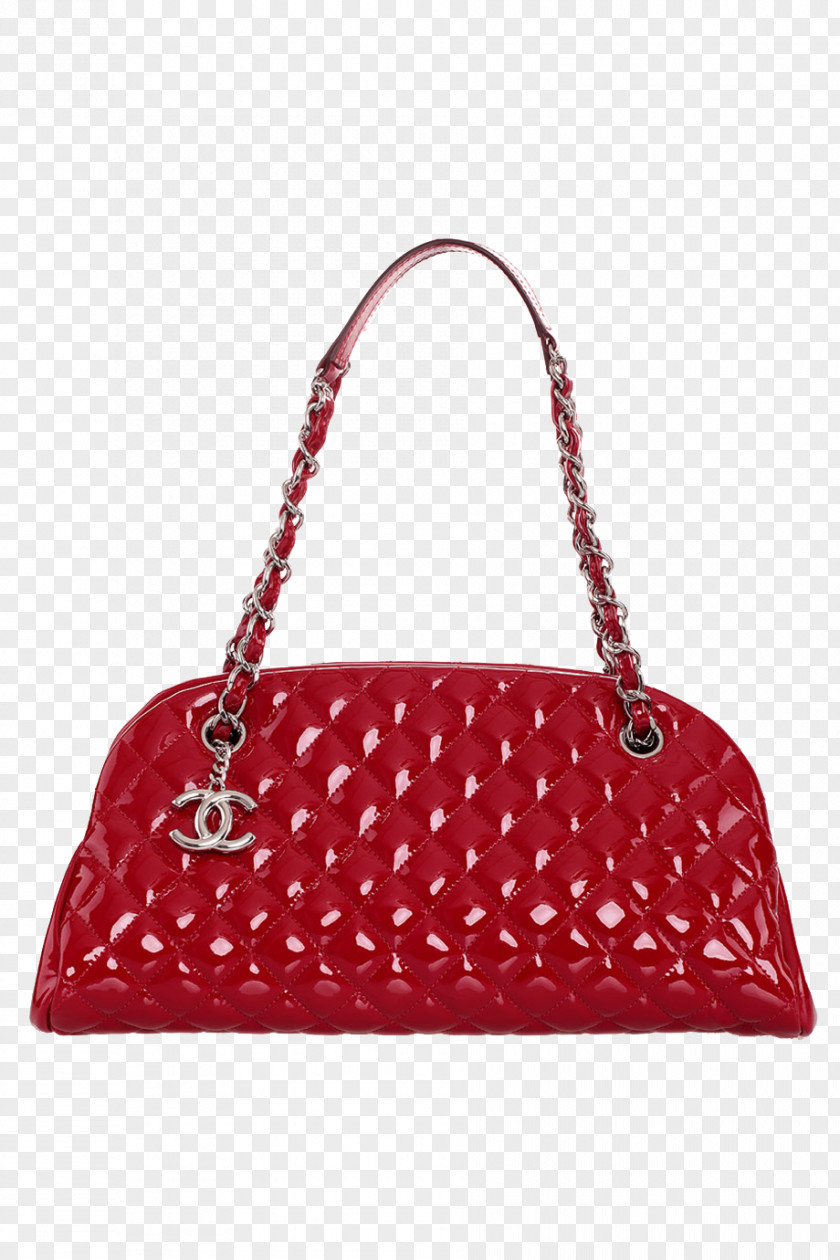 Chanel Red Patent Leather Bag Lingge Female Models Tote Handbag PNG