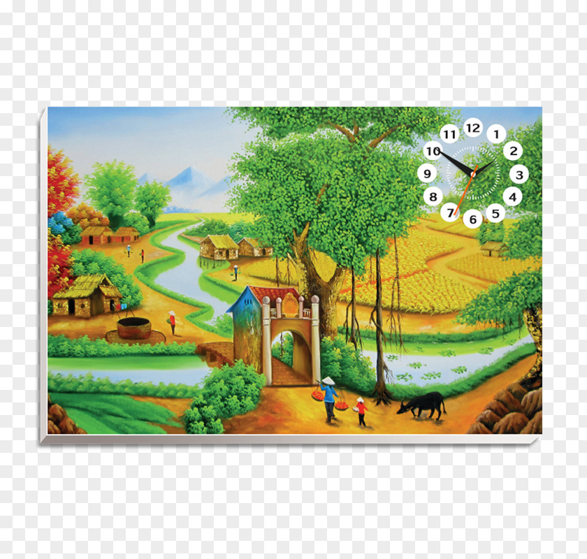 Painting Rural Area Hanoi Field Drawing Room PNG