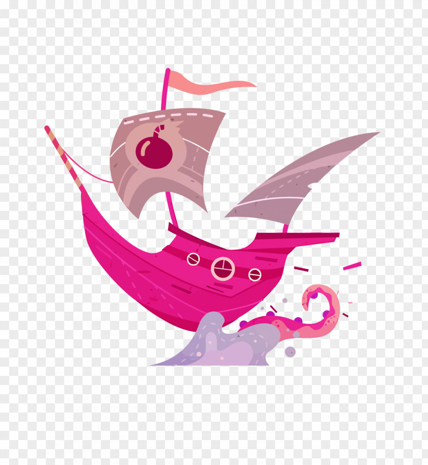 Vector Cartoon Boat Ship PNG