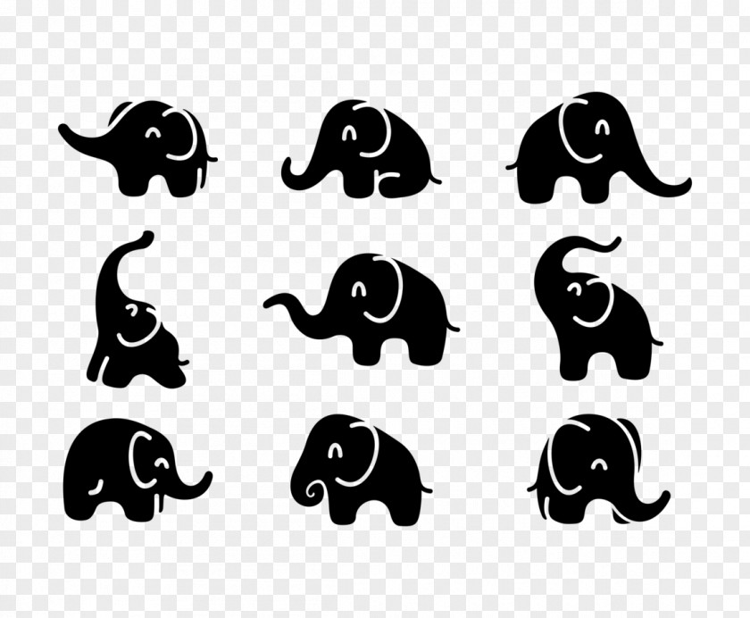 Vector Silhouettes Elephant Drawing Silhouette PNG