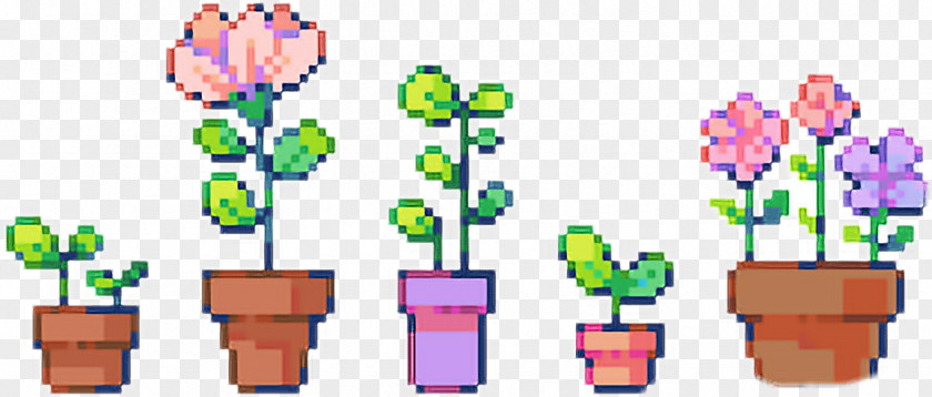 Flower Floral Design Flowerpot Pixel Art PNG